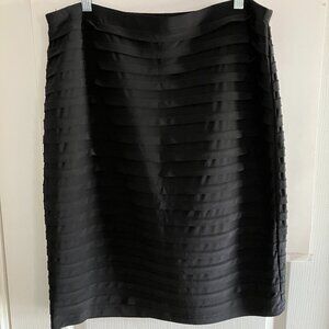 R&M Richards Black Textured Pleated Pencil Skirt Size 16